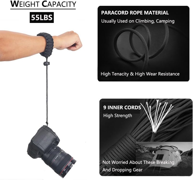 Rigdance Paracord Camera Wrist Strap Lanyard with Screw for Insta 360 X3, Ace Pro, DSLR Cameras, Selfie Sticks - Image 3